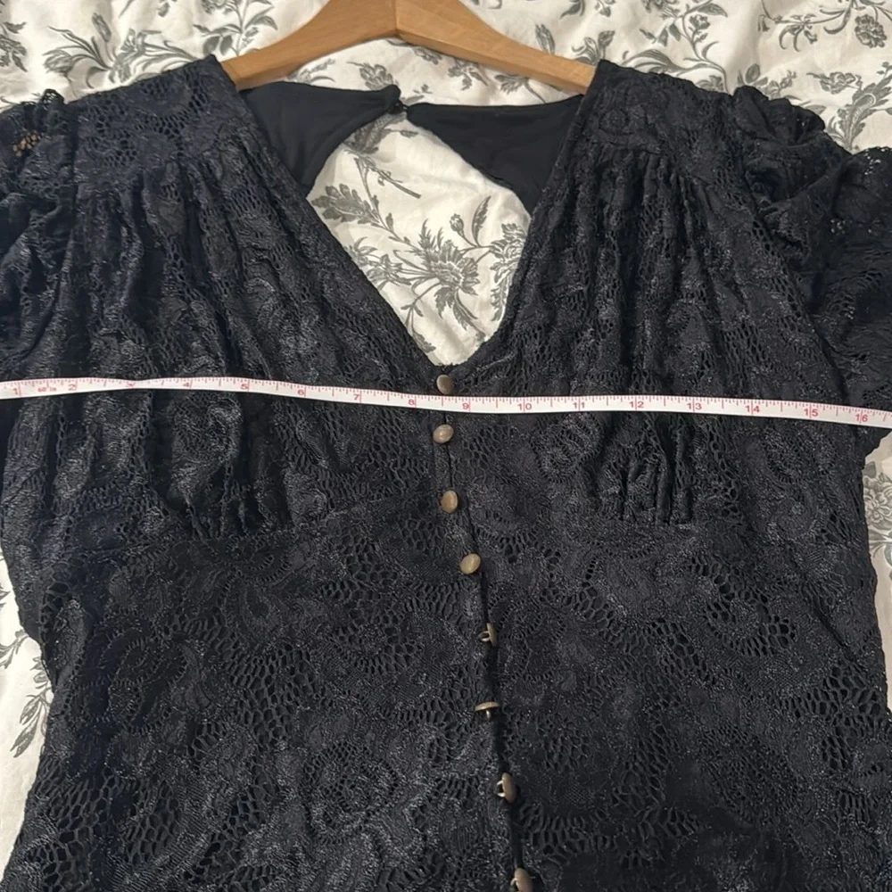 Anthropologie Black Lace Blouse